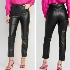 Old Navy High Rise O.G. Straight Leather Pants